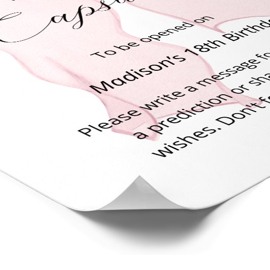 Poster Coquette Bow rose 1er Anniversaire heure Capsule (Coin)