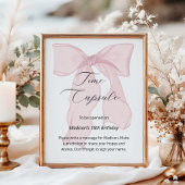 Poster Coquette Bow rose 1er Anniversaire heure Capsule