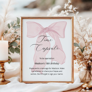 Poster Coquette Bow rose 1er Anniversaire heure Capsule