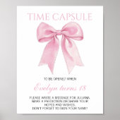 Poster Coquette Bow rose Anniversaire Capsule du temps (Devant)