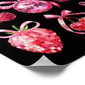 Poster Coquette Bow rose Esthétique Y2k Cerise fraise (Coin)