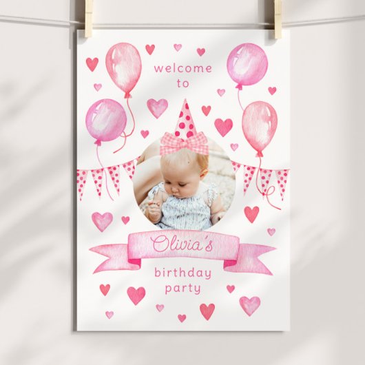 Poster Coquette Bow Rose Photo Casquette Anniversaire Bie