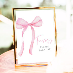 Poster Coquette Bow rose Symbole d'anniversaire Faveurs