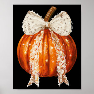 Poster Coquette Bow Saison Citrouille Automne Automne Y'a