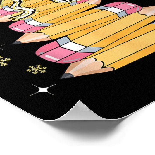 Poster Coquette Bow Snowflake Noël Noël Noël Noël Arbre c (Coin)