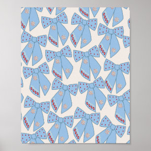 Poster Coquette Bows Bleus