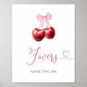 Poster Coquette Cerise En Haut Baby shower Faveurs (Devant)