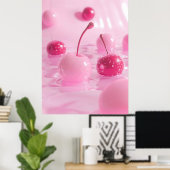 Poster Coquette Cerise Rose (Bureau à domicile)