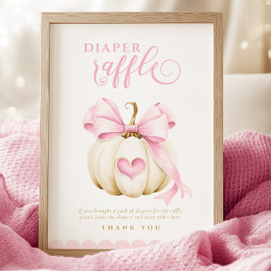 Poster Coquette Citrouille Baby shower Déchets Refus Sign