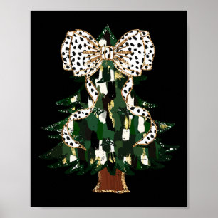 Poster Coquette colorée Bow Funny Christmas Tree mignonne