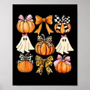 Poster Coquette Cute Fantôme Rose Coquette Bows Citrouill