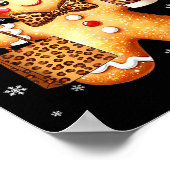 Poster Coquette Cute Gingerbread Leopard Bow Christmas Gi (Coin)