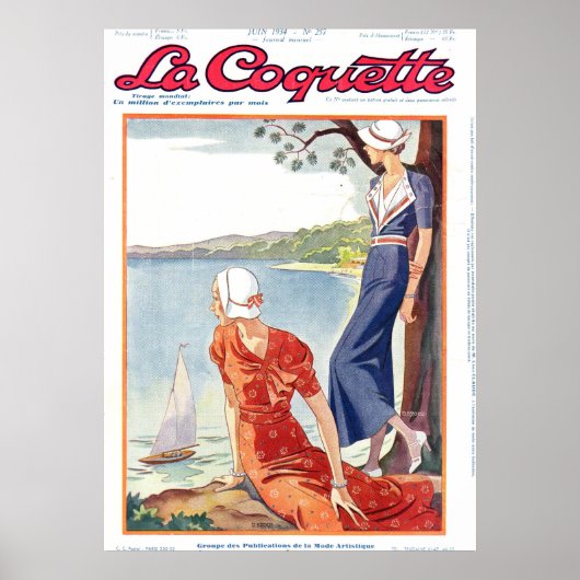 Poster Coquette Dames Au-Dessus Du Lac (Devant)