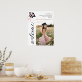 Poster Coquette de graduation moderne rose Bow Bienvenue (Cuisine)