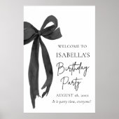 Poster Coquette de la Bow Noire moderne Bienvenue à l'ann (Devant)