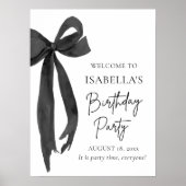 Poster Coquette de la Bow Noire moderne Bienvenue à l'ann (Devant)