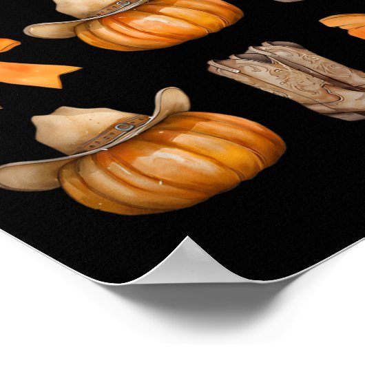 Poster Coquette de l'automne occidental Citrouille Bow Th (Coin)