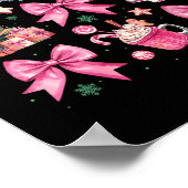 Poster Coquette de Noël rose mignonne Bow Père Noël Hot C (Coin)