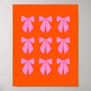 Poster Coquette Des Vaches Roses Et Oranges