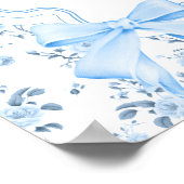 Poster Coquette Elégante Fête des mariées Bleue Bow Bienv (Coin)