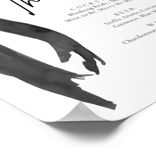 Poster Coquette Elégante Moderne Bow Noir Le Panneau Bar (Coin)