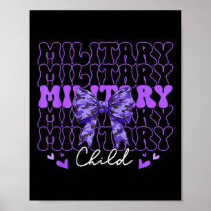 Poster Coquette Enfant Militaire Bow Purple Up Camo Kids 