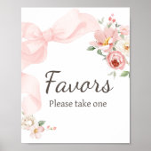 Poster Coquette florale bébé en fleur Baby shower Faveurs (Devant)