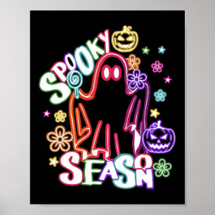 Poster Coquette Florale Fantôme mignonne Halloween Citrou