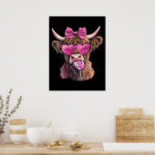 Poster Coquette Highland Cow Bubblegum 2025 (Cuisine)