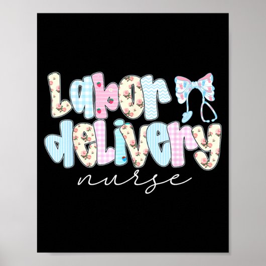 Poster Coquette Labor And Delivery Nurse Crewneck, Bow St (Devant)