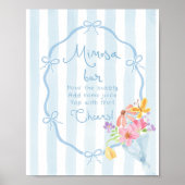 Poster Coquette Mimosa Bar Bleu Whimsical nuptiale (Devant)