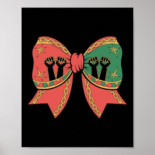 Poster Coquette Mois de l'histoire des Noirs Bow afro-amé (Devant)