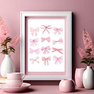Poster Coquette Mur Art Clair Pink Bows