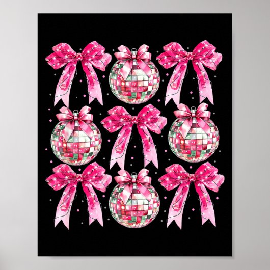 Poster Coquette New Year 2026, Retro New Years, Disco Bal (Devant)