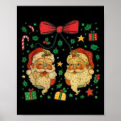 Poster Coquette Patchwork Santa Claus Retro Christmas Fun (Devant)