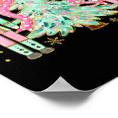 Poster Coquette Pink Bow Nutcracker Arbre de Noël Preppy (Coin)