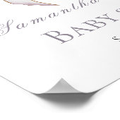 Poster Coquette purple bow baby shower welcome sign ( (Coin)