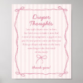 Poster Coquette Rose Bow Pastel Diaper Pensées Douche (Devant)