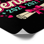 Poster Coquette Rose Bow Senior 2026 2027 Diplômée (Coin)