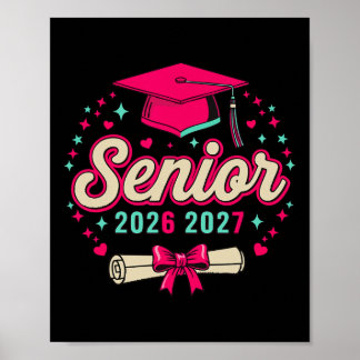 Poster Coquette Rose Bow Senior 2026 2027 Diplômée