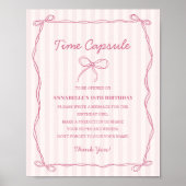 Poster Coquette rose Bow Temps Capsule Anniversaire Jeu (Devant)