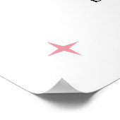 Poster Coquette rose cerise Bow sur le dessus Baby shower (Coin)