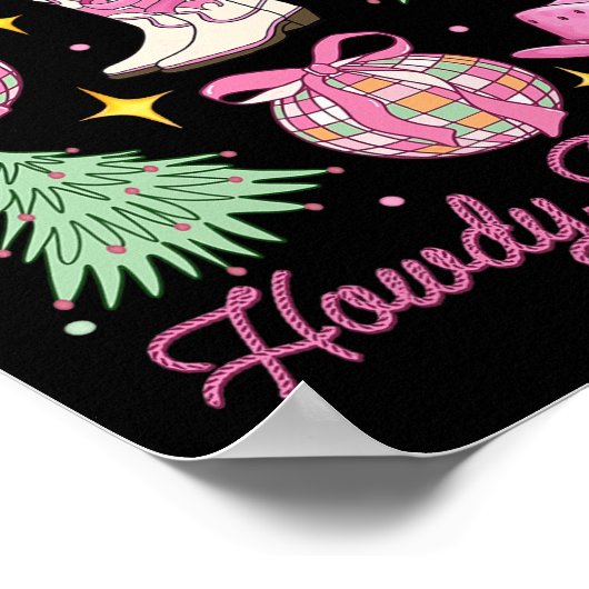 Poster Coquette rose de Noël Bow Xmas Tree (Coin)