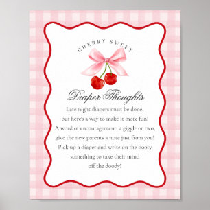 Poster Coquette rose rose cerise Pensées de couche