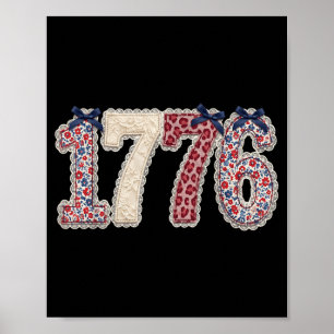 Poster Coquette USA 1776 250 Floral Fête du Quatre Juille