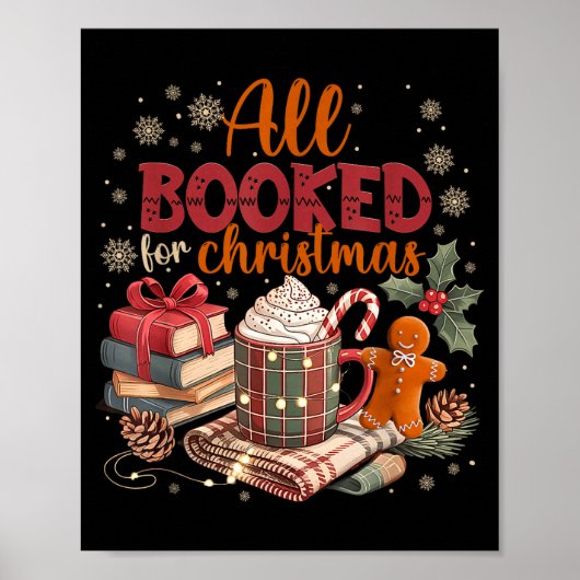Poster Coquette Xmas Book Lover, Santa Cocoa, All I Want (Devant)