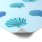 Poster Coquillage Bleu (Coin)