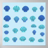 Poster Coquillage Bleu (Devant)