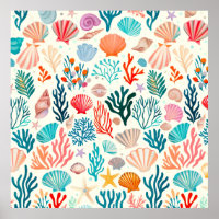Coquillage de corail d'été tropical coloré