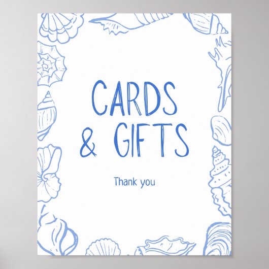 Poster Coquillages Cartes et cadeaux à main (Devant)